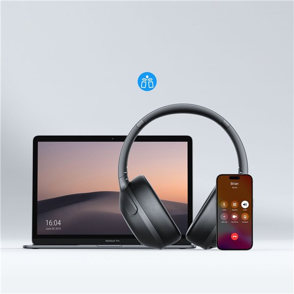 Wireless headphones Joyroom JR-JH2 Hybrid ANC black