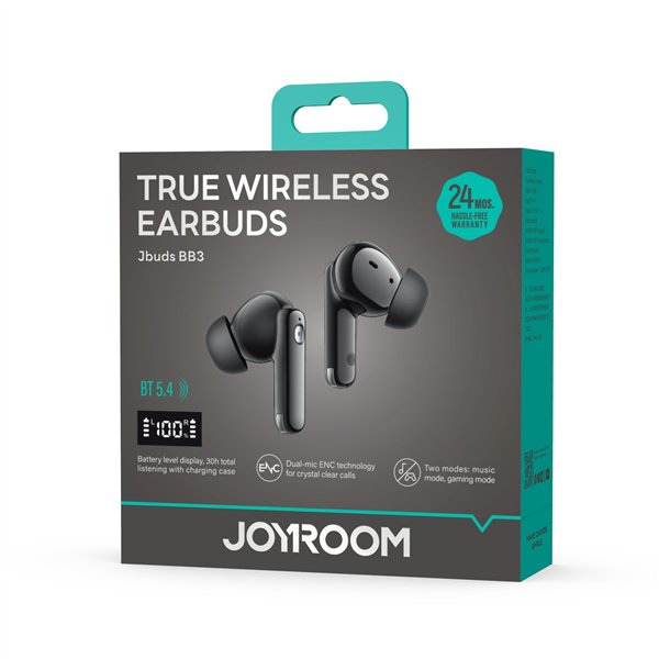 Wireless headphones Joyroom TWS JR-BB3 black