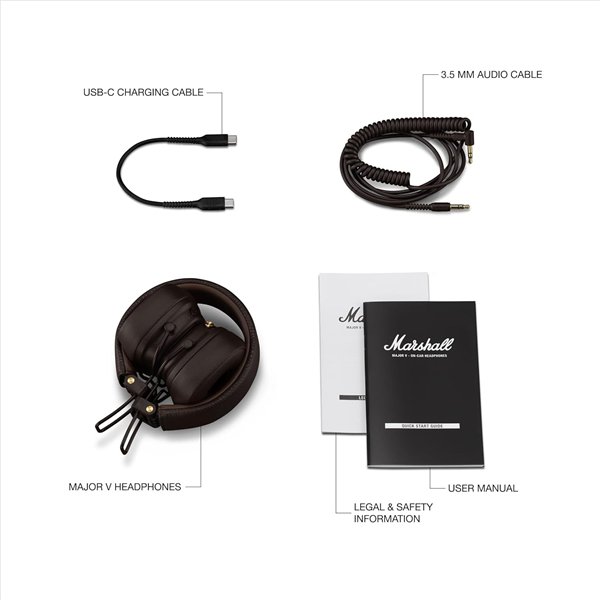 Wireless headphones Marshall Major V On-Ear Bluetooth brown