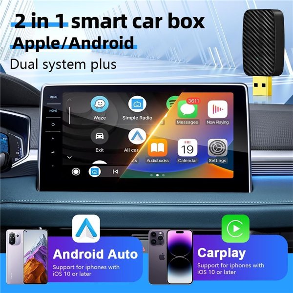 Wireless CarPlay/Android Auto adapter Reach U4 black