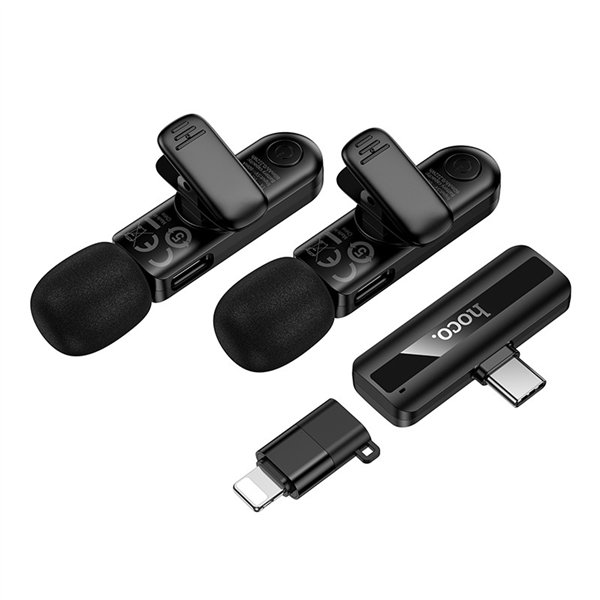 Wireless microphone set Hoco L20A USB-C/Lightning black
