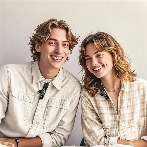 Wireless microphone set Hoco L20A USB-C/Lightning black