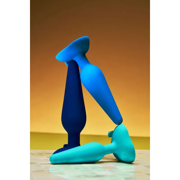 Gplug Small- värisevä anustappi, vaaleanpunainen B-Vibe Sininen (10 cm) (12 cm)