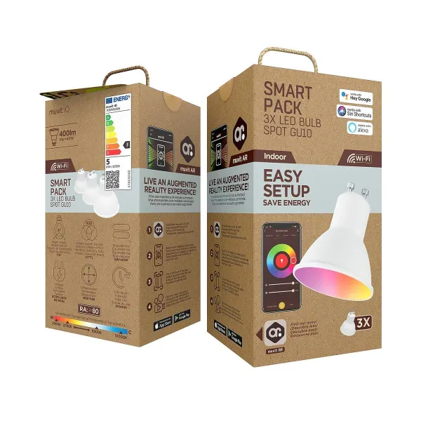 Išmani Lemputė Muvit iO Pack 3 5,5 W GU10 400 lm Wi-Fi LED 2700 K 6500 K
