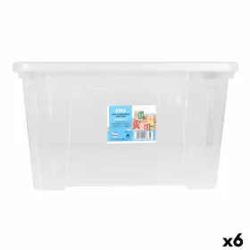 Säilytyslaatikko kannella Dem Kira Muovinen Läpinäkyvä 25 L 42 x 36 x 25 cm (6 osaa)