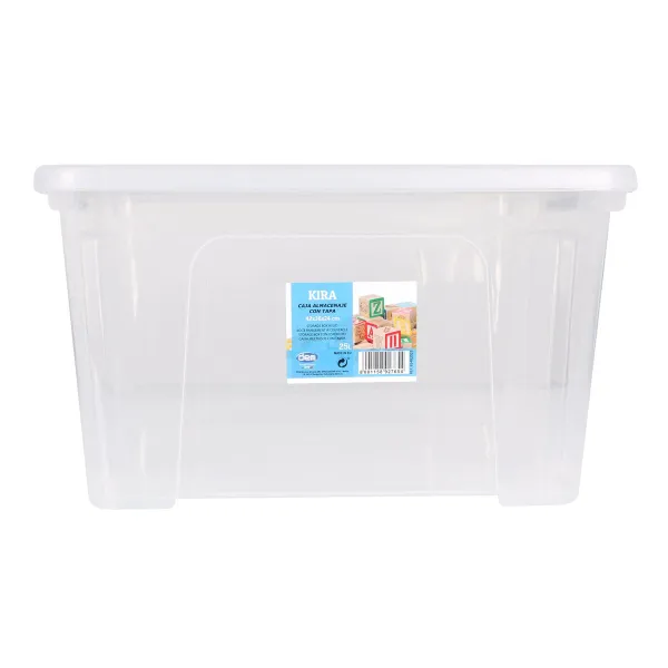 Storage Box with Lid Dem Kira Plastic Transparent 25 L 42 x 36 x 25 cm (6 Units)