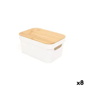 Monikäyttöinen laatikko Confortime Valkoinen Ruskea Bambu Muovinen (8 osaa)