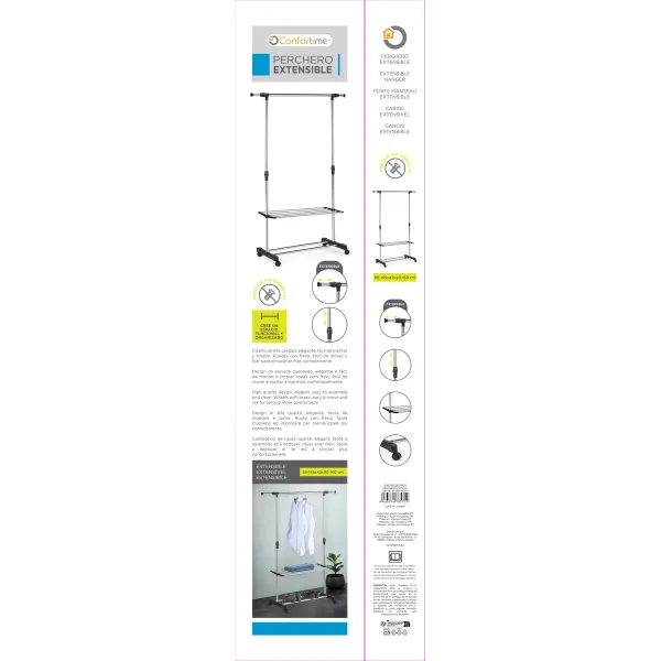 Coat Stand with Wheels Confortime (6 Units)