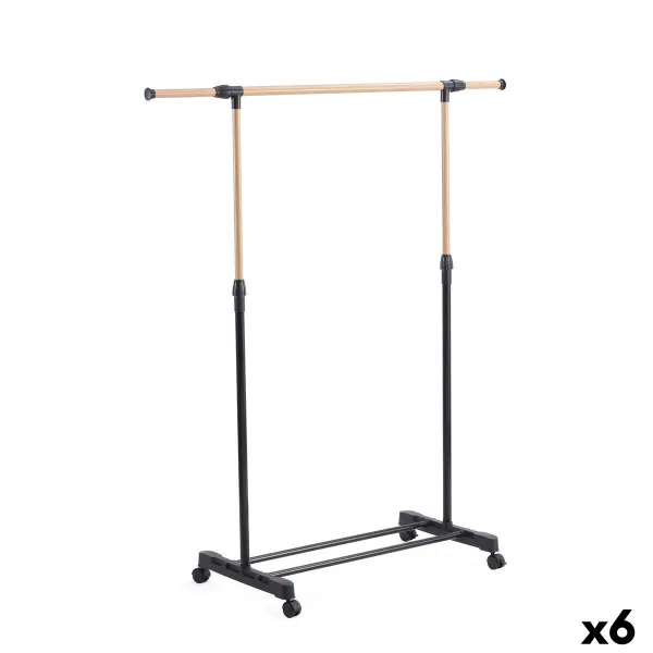 Выдвижная вешалка Inde Коричневый Чёрный 145 x 43 x 90 cm (6 штук)
