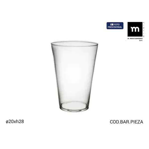 Vase La Mediterránea CONIC RAUL Transparent Glass 20 x 28 cm