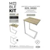 Side table MobleKit White Brown 40 x 30 x 60 cm Wood Metal (3 Units)