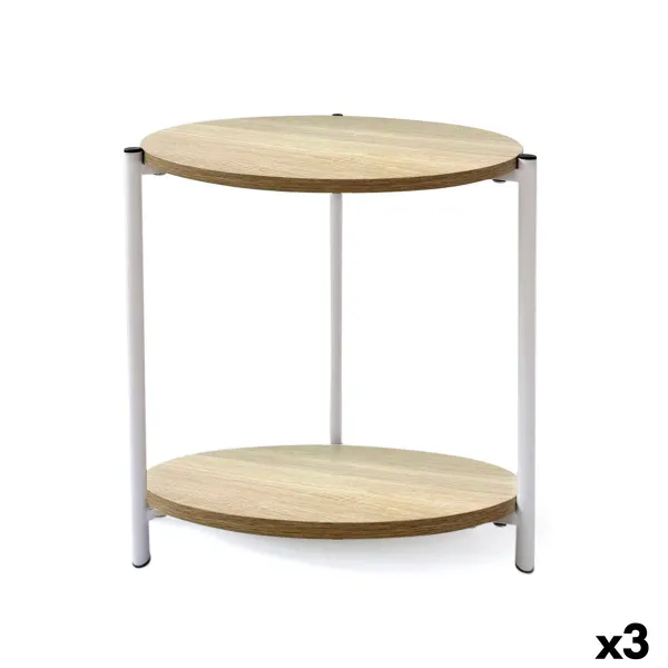 Side table MobleKit White Metal Wood 40 x 42 cm (3 Units)