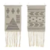 Piekaramais dekors DKD Home Decor Etniskā Melns Krēmkrāsa Ģeometrisks Boho 46 x 1 x 64 cm (2 gb.)