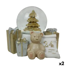 Новогоднее украшение DKD Home Decor Смола Медведь (11 x 9 x 9 cm) (2 штук)