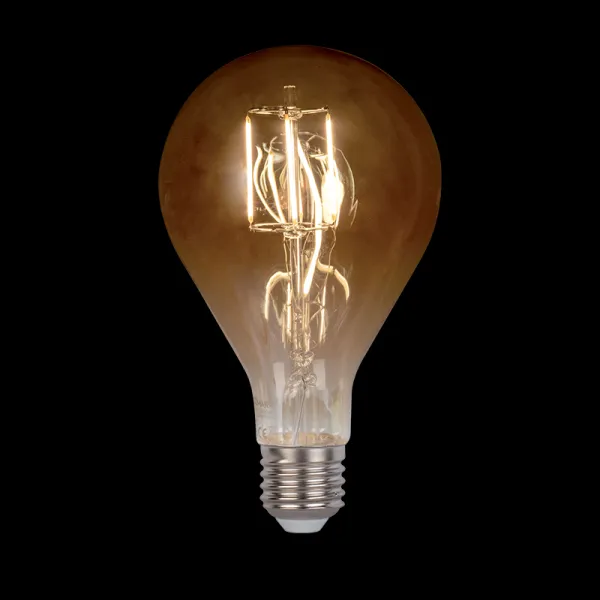 LED VINTAGE SPULDZE AR REGULIĒJAMU GAISU 5W E27 D130 2800-3200K ZELTA STIKLA