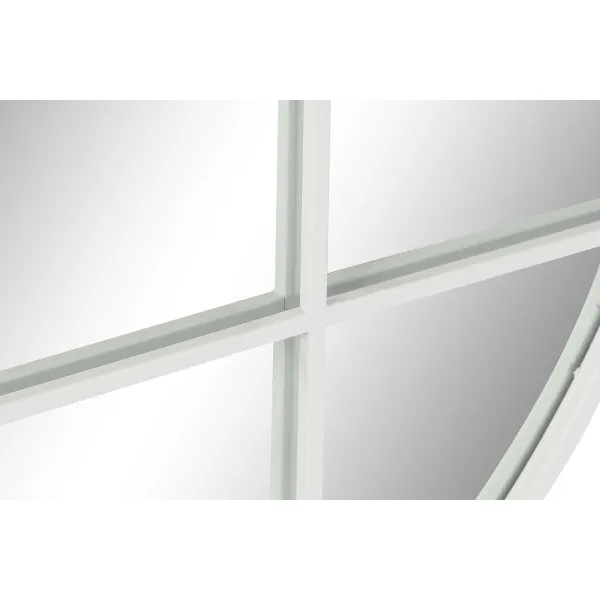 Sieninis veidrodis DKD Home Decor 80 x 2,5 x 80 cm Stiklas Balta Geležis Langas