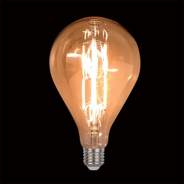 LED VINTAGE SPULDZE AR REGULIĒJAMU GAISMU 8W E27 D160 2800-3200K ZELTA STIKLA