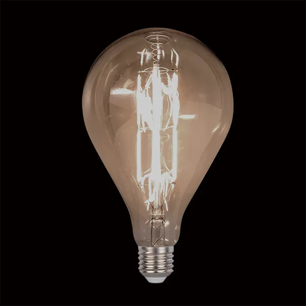 VINTAGE LED LEMPUTĖ, REGULIUOJAMA RYŠKUMĄ, 8W E27 D160, 2800-3200K, RŪKYTO STIKLO