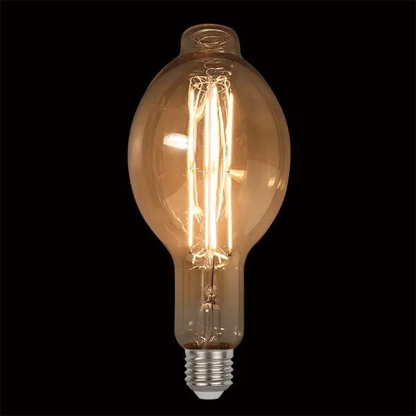 VINTAGE LED LEMPUTĖ, REMIAMA RYŠKUMĄ, 8W E27 D120, AUKSINIO STIKLO, 2800-3200K