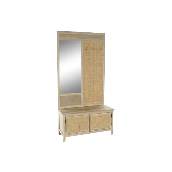 Pakaramais ar spoguli Home ESPRIT Dabisks Rotangpalma Paulovnijas koks spogulis 92 x 40 x 181 cm