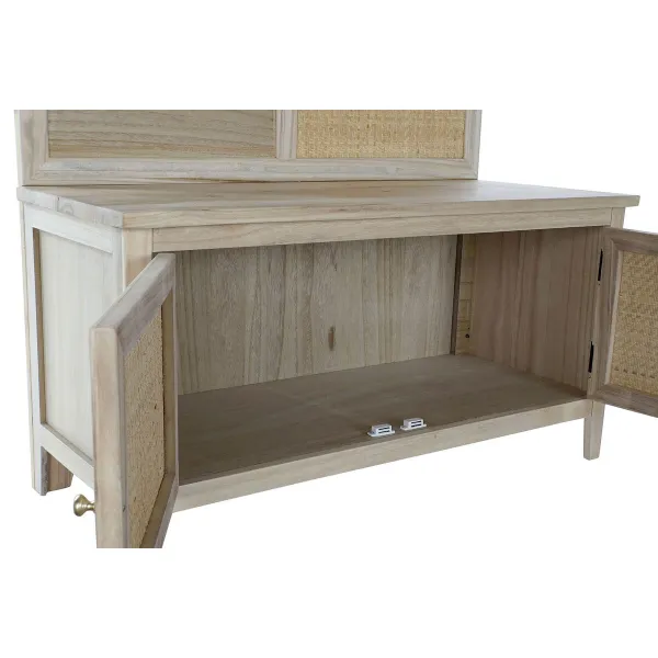 Pakaramais ar spoguli Home ESPRIT Dabisks Rotangpalma Paulovnijas koks spogulis 92 x 40 x 181 cm
