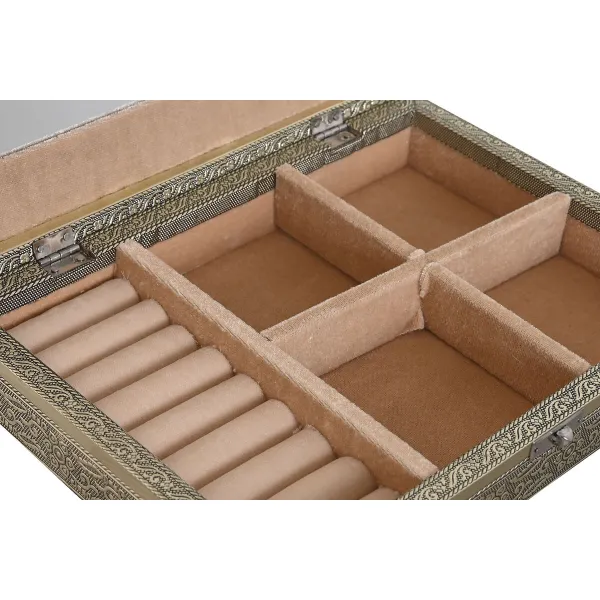 Dėžutė Home ESPRIT Balta Šampanas Medžio Aliuminis 27,5 x 20 x 5,4 cm