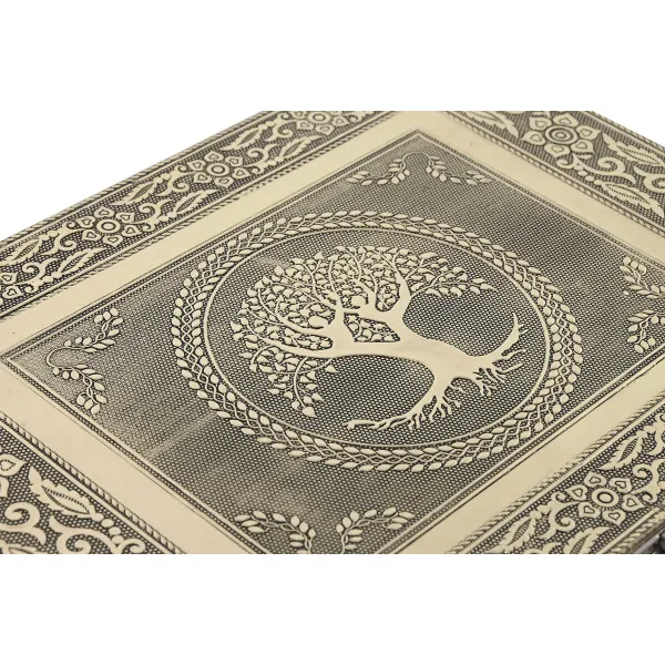 Dėžutė Home ESPRIT Balta Šampanas Medžio Aliuminis 27,5 x 20 x 5,4 cm