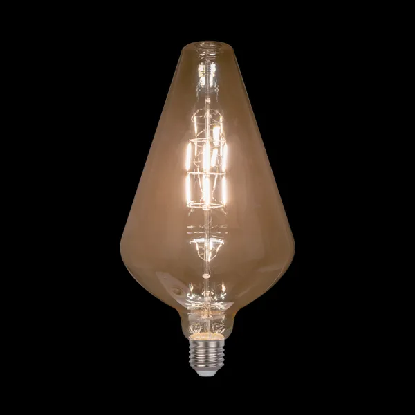 VINTAGE LED LEMPUTĖ, REMIAMA RYŠKUMĄ, 5W E27 D130 2800-3200K AUKSINIO STIKLO
