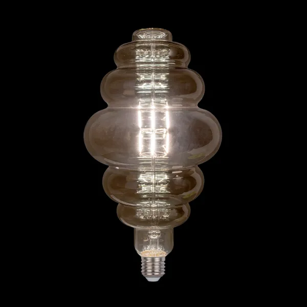 VINTAGE LED LEMPUTĖ, REMIAMA SROVĖS RYŠKUMĄ, 5W E27 D130, 2800-3200K, RŪKYTO STIKLO