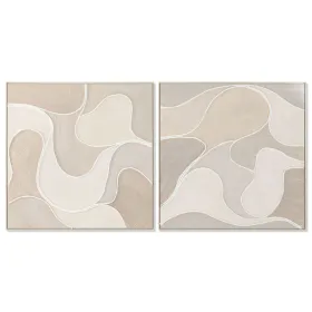 Drobė Home ESPRIT Rusvai gelsva Abstraktus Skandinavijos 102 x 4,5 x 102 cm (2 vnt.)