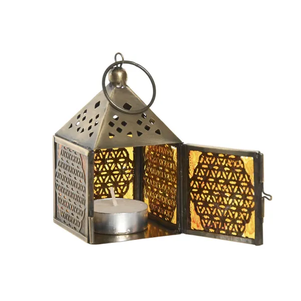 Фонарь Home ESPRIT Bronza Metāls Stikls Arābija 6 x 6 x 10 cm (6 gb.)