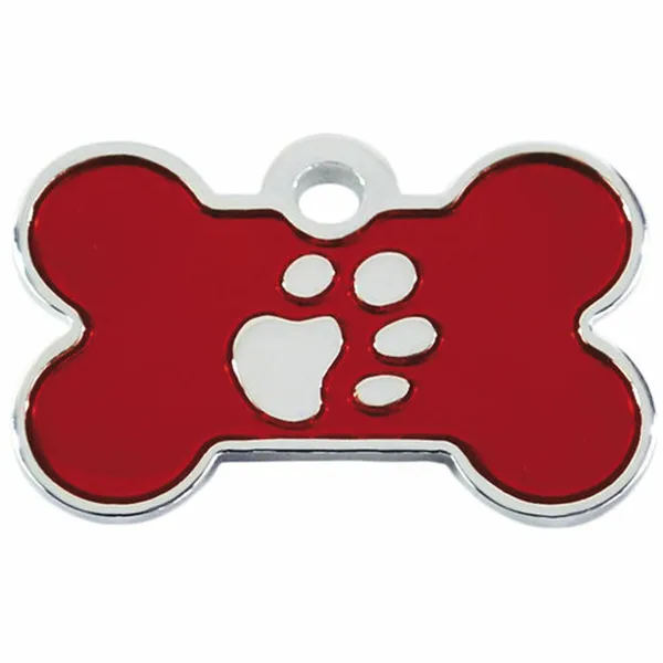 Identification plate for collar Imarc Bone Red Silver