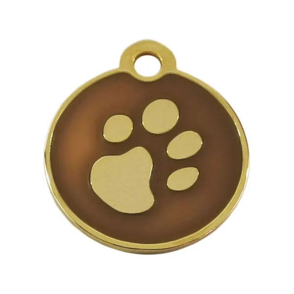 Identification plate for collar Imarc Circle Brown Golden