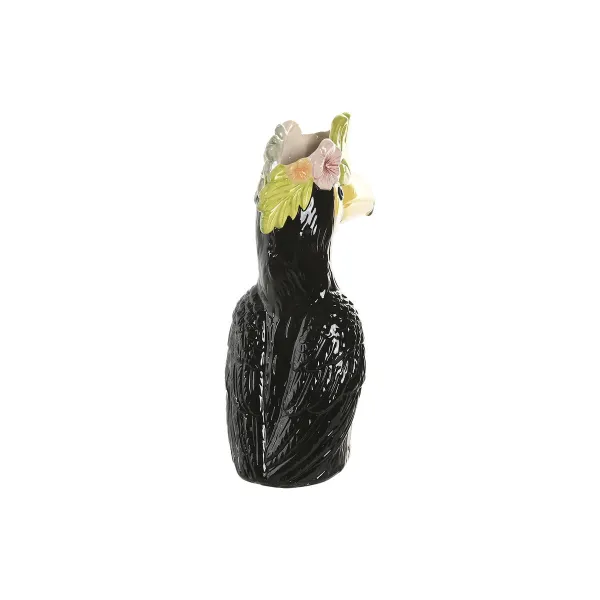 Vaza Home ESPRIT Geltona Juoda Keramikinis Tropinis 19 X 10 X 25 CM