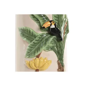 Vāze Home ESPRIT Zaļš Bēšs Keramika Putni Tropiskais 12 x 12 x 22 cm