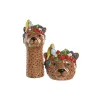 Vaza Home ESPRIT Ruda Keramikinis Tropinis 16 x 16 x 38 cm