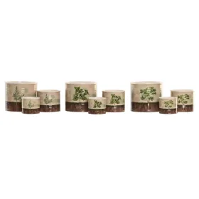 Kabantis šviestuvas Home ESPRIT Ruda Žalia Keramikinis Cottage 13,6 X 13,6 X 11,8 CM (3 Dalys) (3 vnt.)