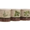 Подставка под цветочный горшок Home ESPRIT Коричневый Зеленый Керамика Cottage 13,6 X 13,6 X 11,8 CM (3 Предметы) (3 штук)