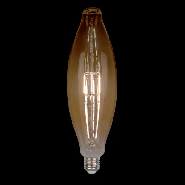 LED VINTAGE SPULDZE AR REGULIĒJAMU GAISU 5W E27 D125 2800-3200K ZELTA STIKLA
