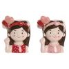 Kabantis šviestuvas Home ESPRIT Raudona Rožinė Keramikinis chica Miesto 12 x 9 x 16 cm (2 vnt.)