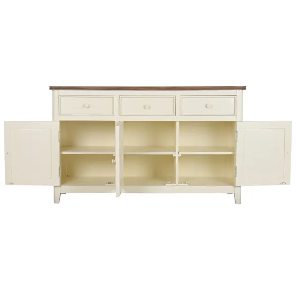 Bufete Home ESPRIT Krēmkrāsa Mango koks Koks MDF 150 x 45 x 90 cm