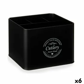 Monikäyttöinen kori Aterinta Musta Metalli 18 x 13,3 x 15,3 cm (6 osaa)
