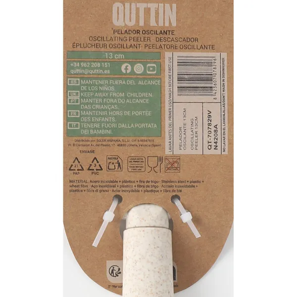 Fruit and Vegetable Peeler Quttin Bio Oscillation 13 cm (24 Units)