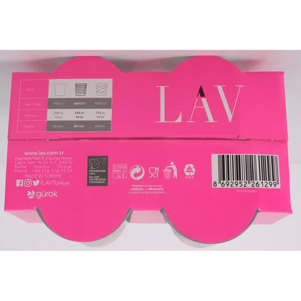 Stiklinių rinkinys LAV Berlin 295 ml 4 Dalys (12 vnt.)
