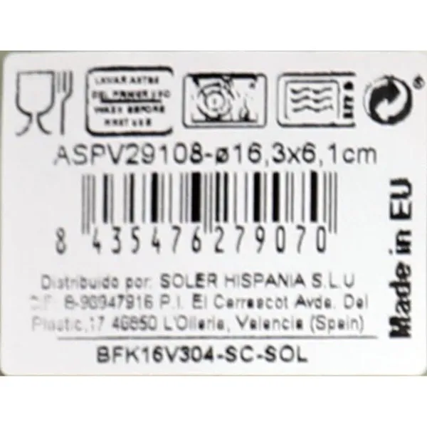 Dubuo La Mediterránea Aspe Ø 16,3 x 6,1 cm