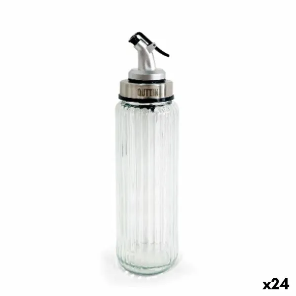 Cruet Quttin OTTICO Transparent Silver Glass 0,5 L 6 x 6 x 30,5 cm (24 Units)
