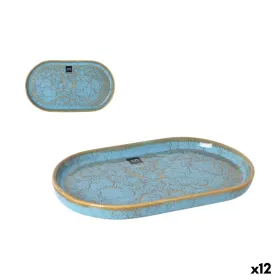 Поднос La Mediterránea Scratch blue Фарфор Овальный 25,3 x 13,5 x 2 cm (12 штук)