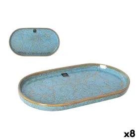 Поднос La Mediterránea Scratch blue Фарфор Овальный 25,3 x 13,5 x 2 cm (8 штук)