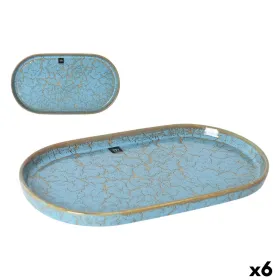 Поднос La Mediterránea Scratch blue Фарфор Овальный 35,7 x 20,5 x 3 cm (6 штук)