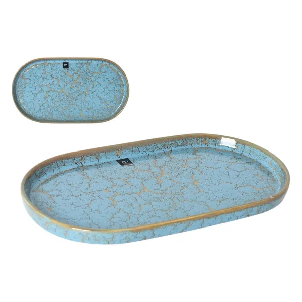 Pasniegšanas Plate La Mediterránea Scratch blue Porcelāns Ovāls 35,7 x 20,5 x 3 cm (6 gb.)